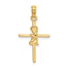 10k Praying Boy Cross Charm