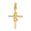 10k Praying Girl on Cross Charm