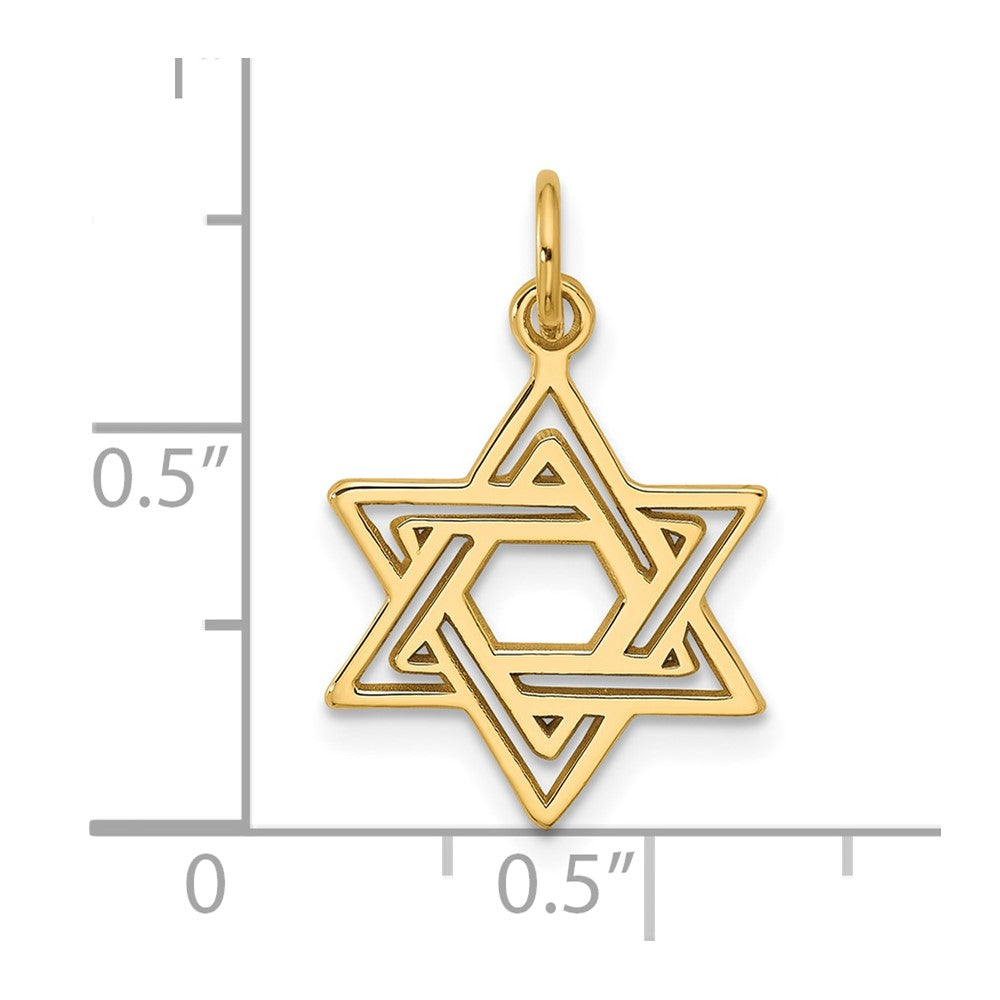 10k Jewish Star of David Charm