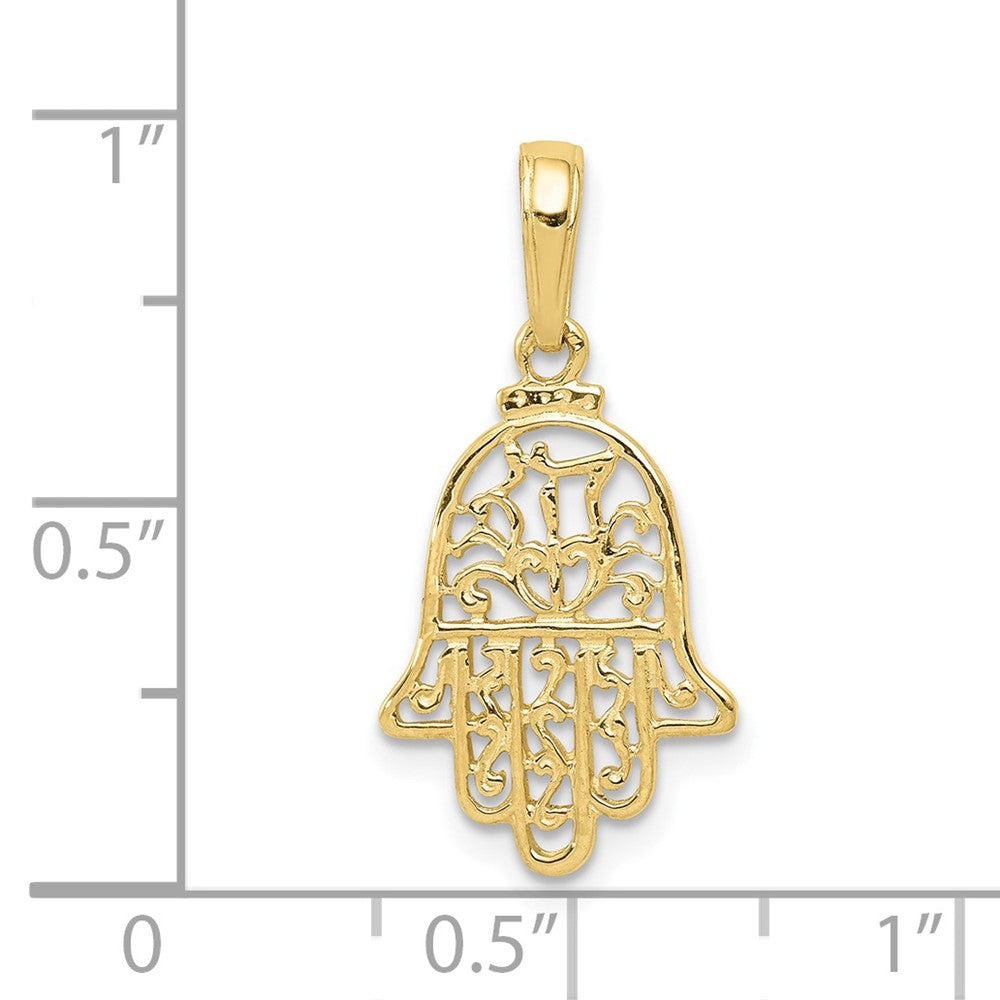 10k Filigree Chamseh Pendant