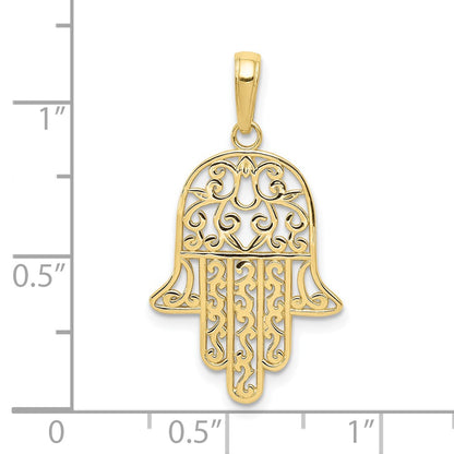 10k Filigree Chamseh Pendant