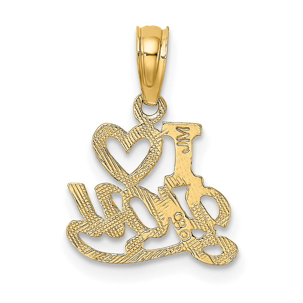 10K Polished and Textured I Heart YOU Charm