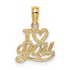 10K Polished and Textured I Heart YOU Charm