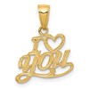 10K Polished and Textured I Heart YOU Pendant