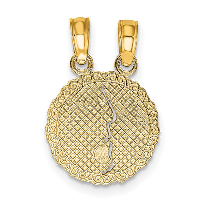 10K BEST FRIENDS FOREVER 2-Piece Break-Apart Pendant