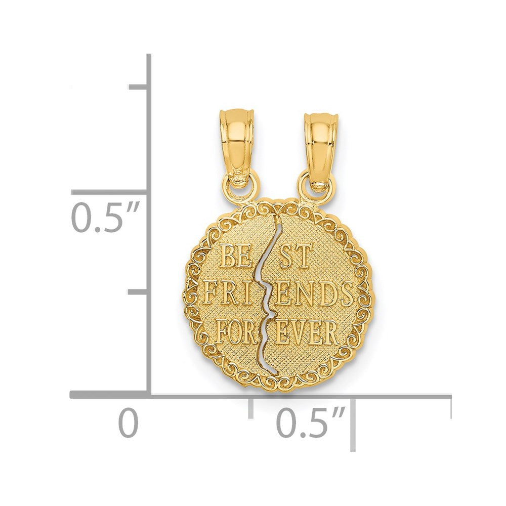 10K BEST FRIENDS FOREVER 2-Piece Break-Apart Pendant