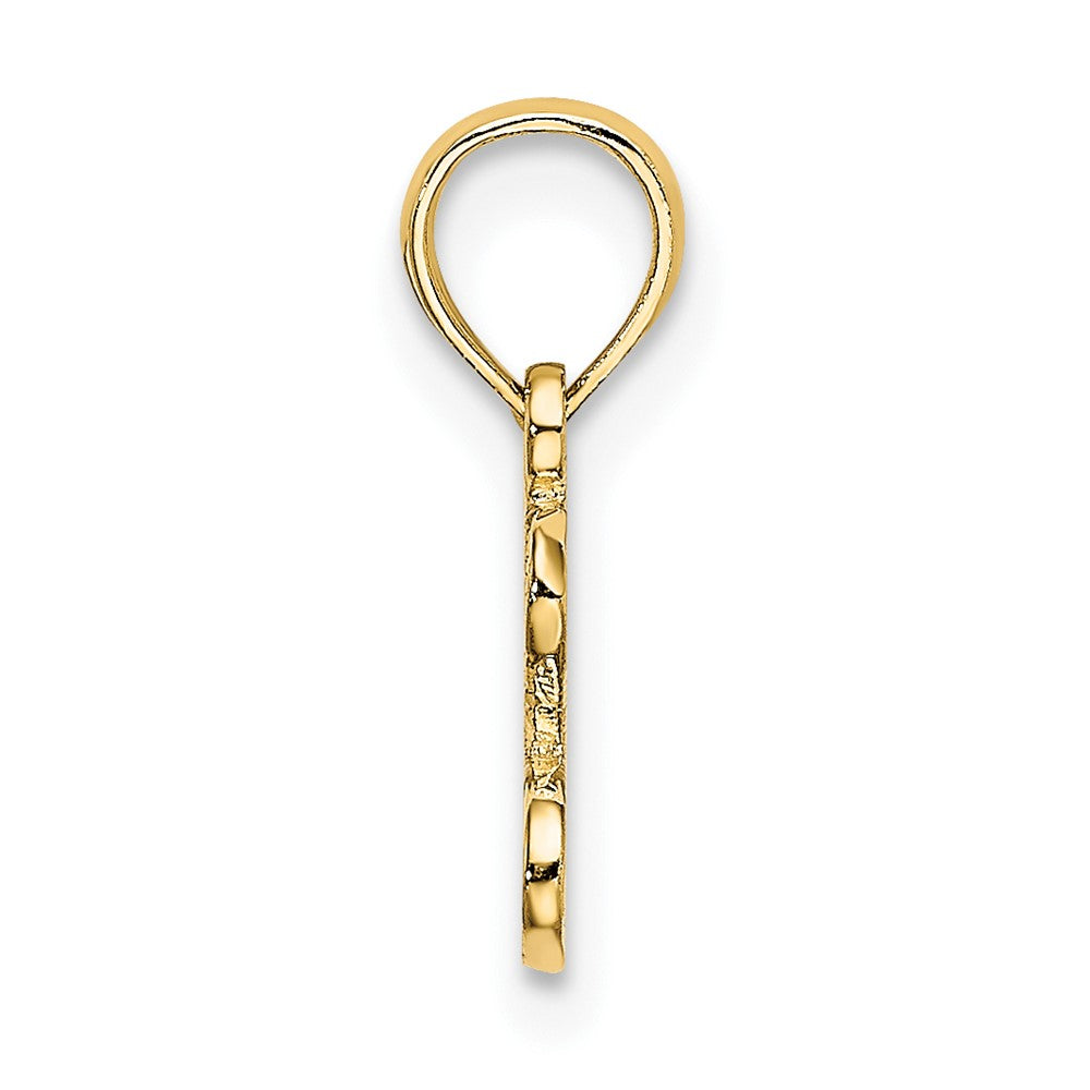 10K Polished and Textured I Heart GOLD Charm