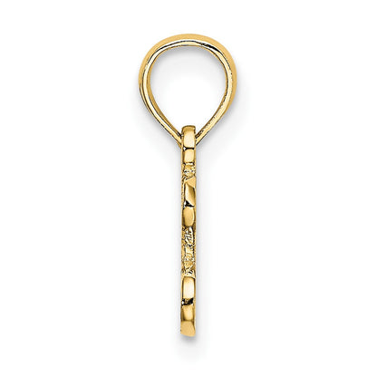 10K Polished and Textured I Heart GOLD Charm