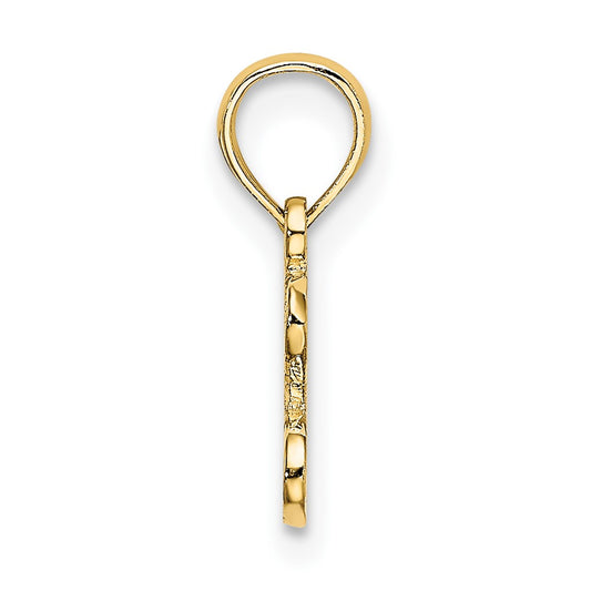 10K Polished and Textured I Heart GOLD Charm