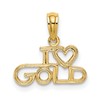 10K Polished and Textured I Heart GOLD Charm