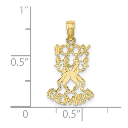 10K 100% GEMINI Zodiac Charm