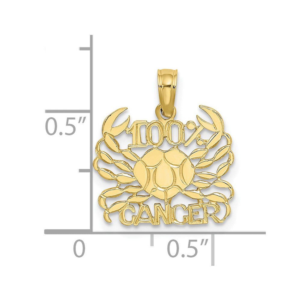 10K 100% CANCER Zodiac Charm
