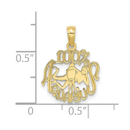 10K 100% AQUARIUS Zodiac Charm
