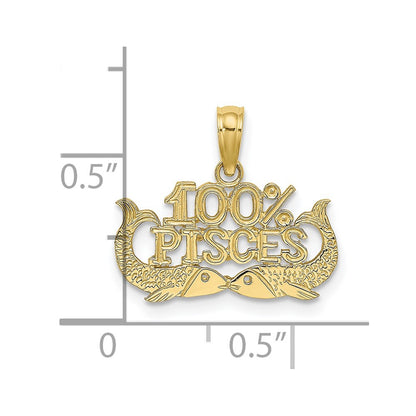 10K 100% PISCES Zodiac Charm