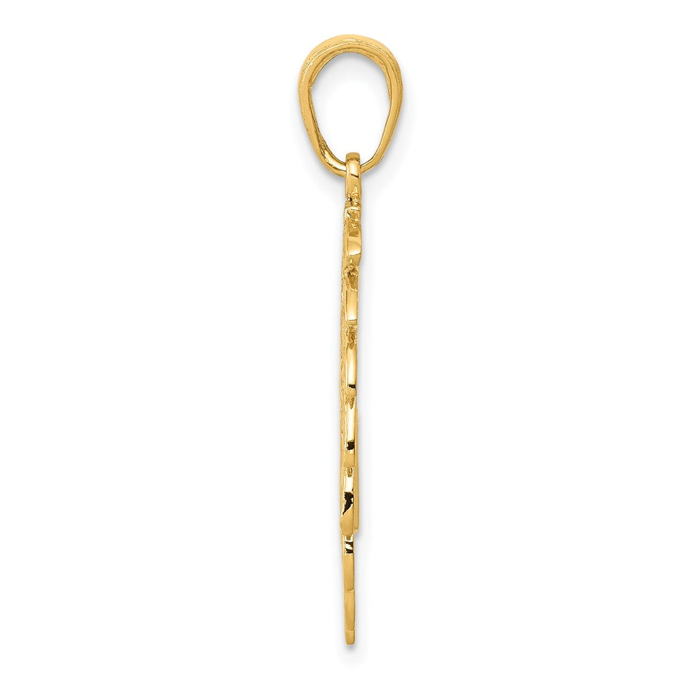 10k Cut-out Headdress Profile Pendant