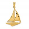 10K 2-D Sailboat Pendant