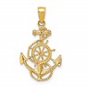 10K Anchor with Ships Wheel and Rope Pendant