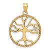 10K Large Tree of Life in Round Frame Pendant