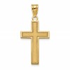 10K Large Satin Cross Pendant