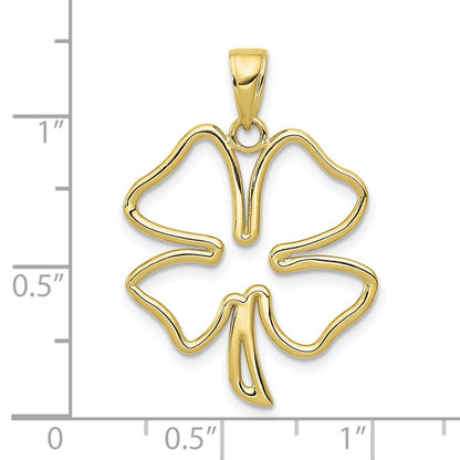 10k 4-Leaf Clover Cut-out Pendant