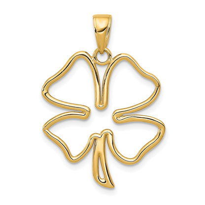 10k 4-Leaf Clover Cut-out Pendant