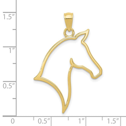 10k Cut-out Horse Head Profile Pendant