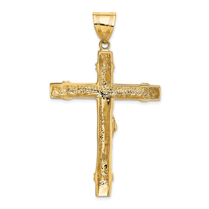 10k Two-tone CZ Large Crucifix Pendant