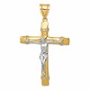 10k Two-tone CZ Large Crucifix Pendant