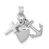 10K White Gold Faith / Hope / Charity Charm