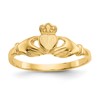 10k Polished and Satin Ladies Claddagh Ring