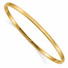 10k 3mm Polished Square Tube Slip-on Bangle Bracelet