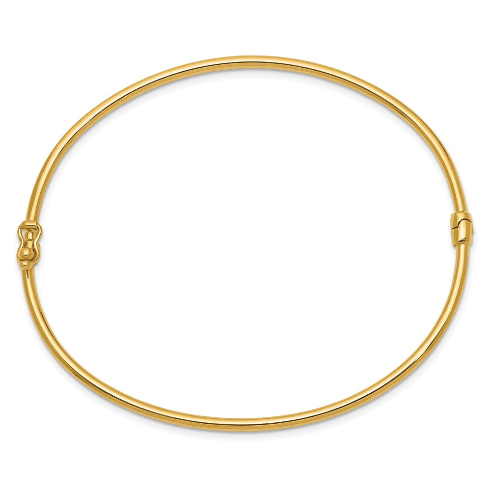 10k 2mm Polished Hinged Bangle Bracelet