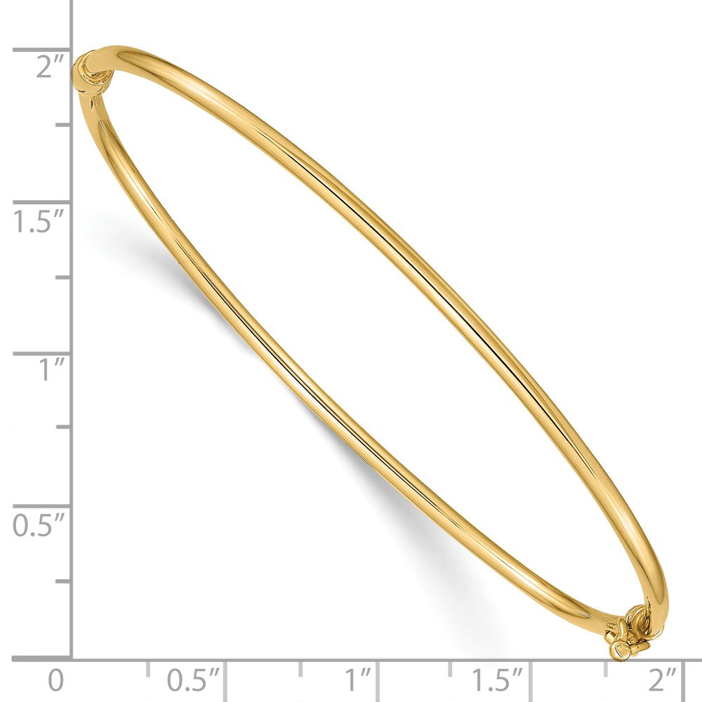 10k 2mm Polished Hinged Bangle Bracelet