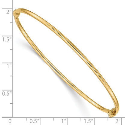 10k 2mm Polished Hinged Bangle Bracelet