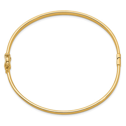 10k 4mm Polished Flat Hinged Bangle Bracelet