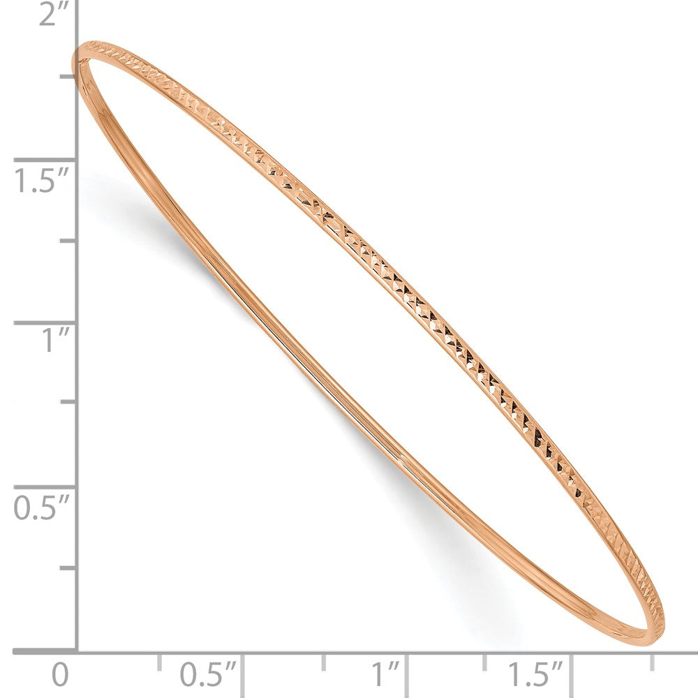 10k 1.5mm Rose Gold Diamond-Cut Slip-on Bangle Bracelet