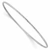 10k White Gold 1.5mm Diamond-Cut Slip-on Bangle Bracelet