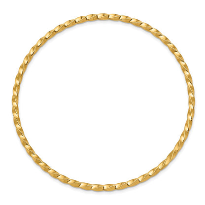 10k 2.50mm Twisted Slip-on Bangle Bracelet
