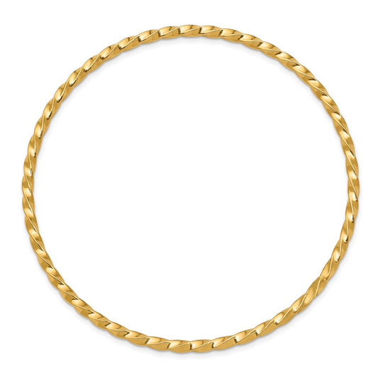 10k 2.50mm Twisted Slip-on Bangle Bracelet
