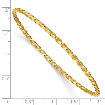 10k 2.50mm Twisted Slip-on Bangle Bracelet