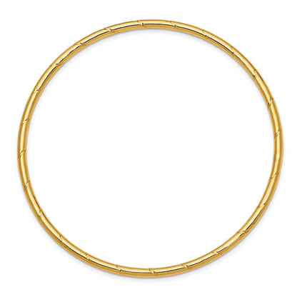 10k 2.5mm Grooved Slip-on Bangle Bracelet