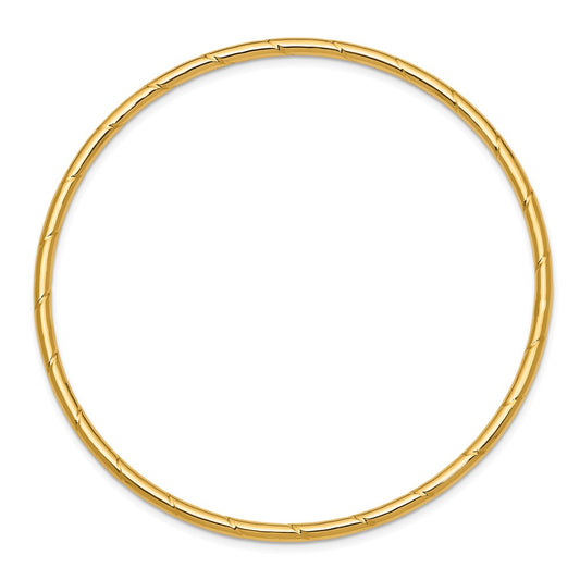 10k 2.5mm Grooved Slip-on Bangle Bracelet
