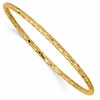 10k 3mm Polished Textured Slip-on Bangle Bracelet