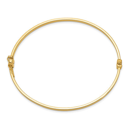 10k 3mm Polished Flat Hinged Bangle Bracelet