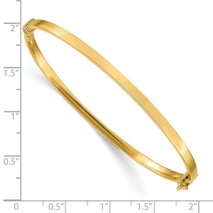 10k 3mm Polished Flat Hinged Bangle Bracelet