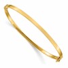 10k 3mm Polished Flat Hinged Bangle Bracelet