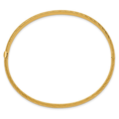 10k 3/16 Textured 4.75mm Hinged Bangle Bracelet