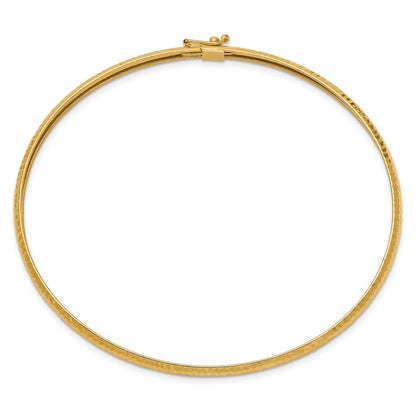 10k 4mm Textured Flexible Bangle Bracelet