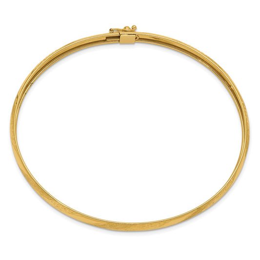 10k 6.2mm Twisted Diamond-cut Flexible Bangle Bracelet