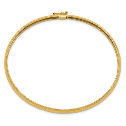 10k 6.15mm Textured Flexible Bangle Bracelet